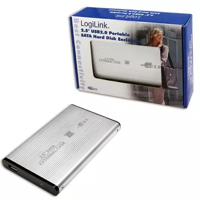 LogiLink 2.5"-os USB 2.0-ás hordozható SATA-s merevlemez ház, ultrakönnyű