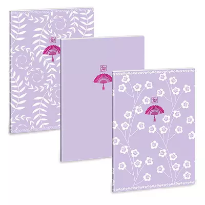 Ars Una: Soft Touch Purple Spring extra kapcsos ponthálós füzet A/4