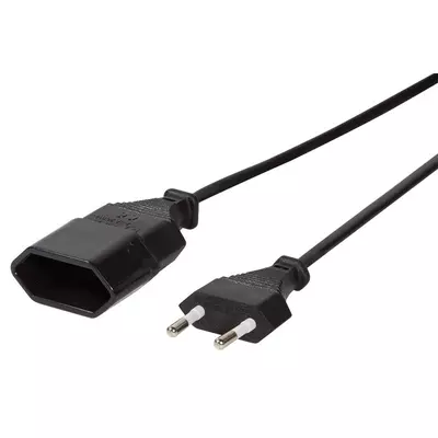 Logilink Power Cord, Extension Euro/M -Euro/F, 1.0m, black