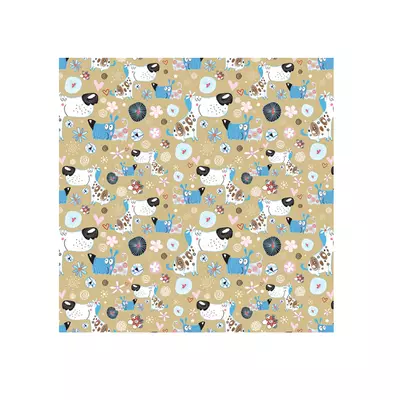 Pasztell színű kutyusos csomagolópapír 100x70cm