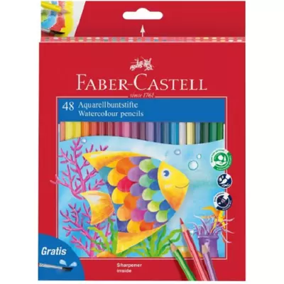 Faber-Castell: 48db-os Aquarell színes ceruza szett ecsettel