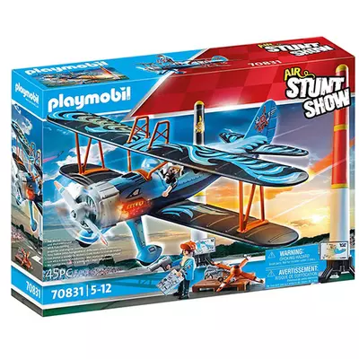 Playmobil: Air Stuntshow - "Főnix" kétfedelű repülő hanggal (70831)