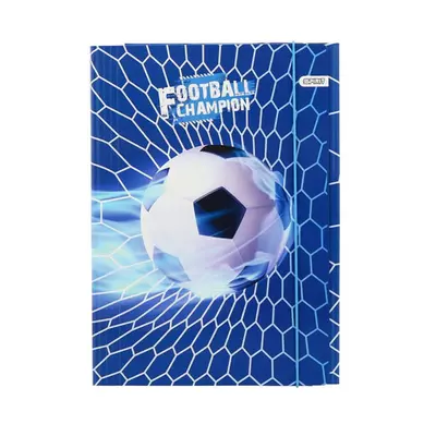 Football Champion kék színű gumis mappa A/4-es méretben