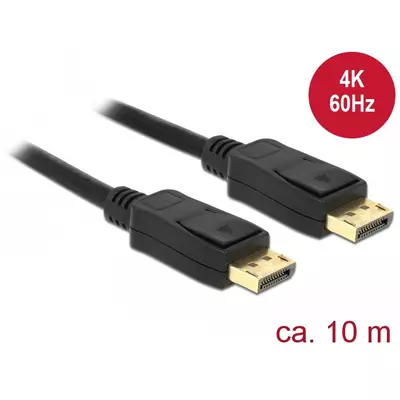 Delock Kábel Displayport 1.2 dugó > Displayport dugó 4K 60 Hz 10 m