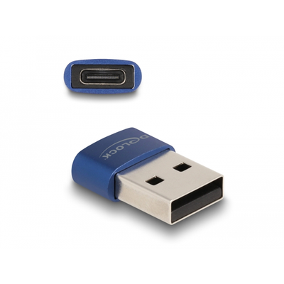 Delock USB 2.0 adapter A-típusú USB apa - USB Type-C  anya kék