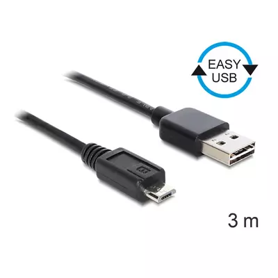 Delock EASY-USB 2.0 -A apa > USB 2.0 micro-B apa kábel, 3 m