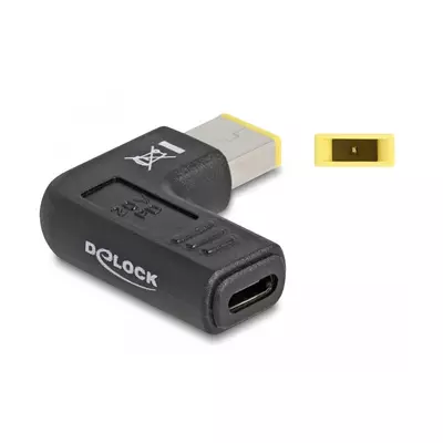 Delock Laptop töltőkábel adapter USB Type-C  anya - Lenovo 11,0 x 4,5 mm apa 90  fokban hajlított