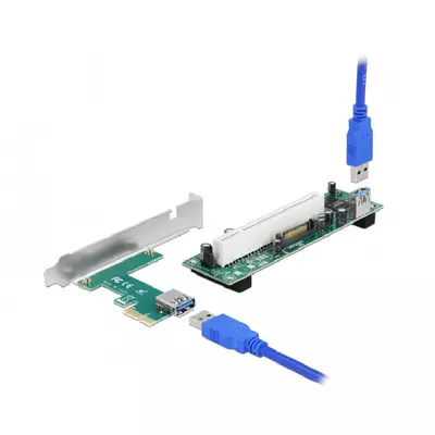 Delock PCI Express Riser kártya x1 - 1 x PCI 32 Bit bővítőhely, 60 cm-es -kábellel