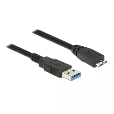 Delock USB 3.0-s kábel A-típusú csatlakozódugóval > USB 3.0-s, Micro-B-típusú csatlakozódugóval, 2,0