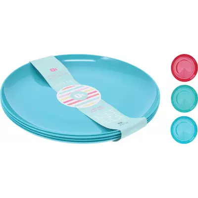 Excellent houseware műanyag tányér színes 4db-os készlet