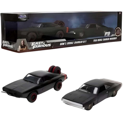 Halálos iramban: Dom Toretto Dodge Charger R/T 1970 & Dodge Charger Widebody 1968 fém kisautója 2db-os csomag 1/32-es méretarány 13cm- Jada Toys