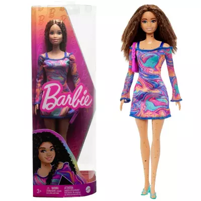 Barbie Fashionista barátnők: Barbie baba batikolt ruhában anyajegyekkel - Mattel