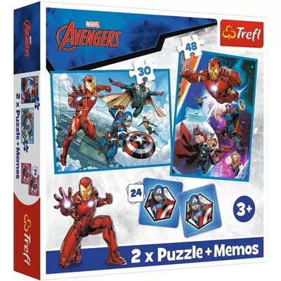 Marvel: Bosszúállók puzzle és memóriakártya 2 az 1-ben szett - Trefl