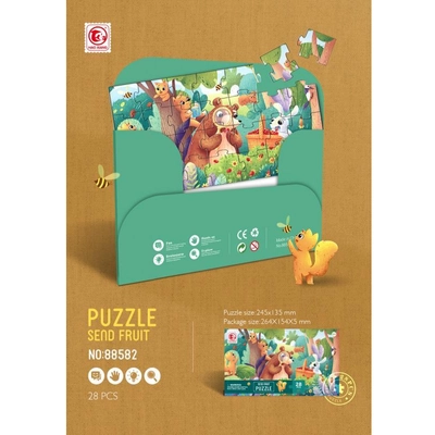 Gyümölcsök/Állatok puzzle borítékban KR8582