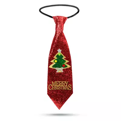 Karácsonyi piros glitteres nyakkendő 58510A