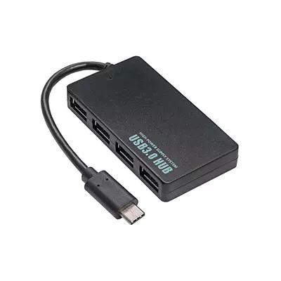 BLACKBIRD USB HUB 4xUSB 3.0 Type-C csatlakozóval, Fekete