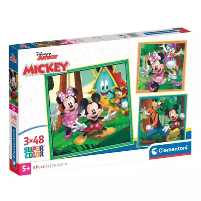 Disney Mickey egér és barátai 3x48db-os Supercolor puzzle - Clementoni