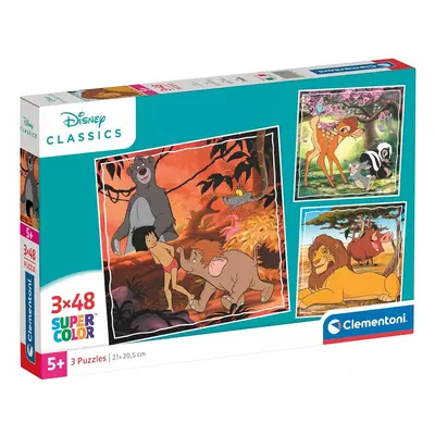 Disney klasszikusok 3x48db-os Supercolor puzzle - Clementoni