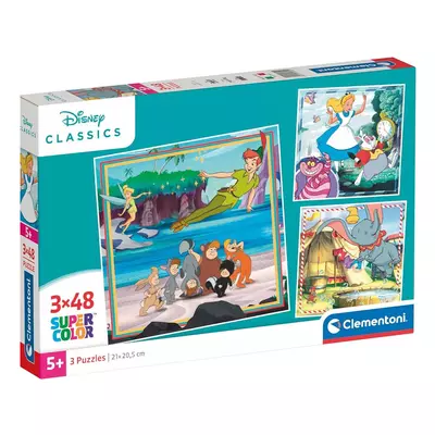 Disney klasszikus mesesorozatok 3x48db-os Supercolor puzzle - Clementoni