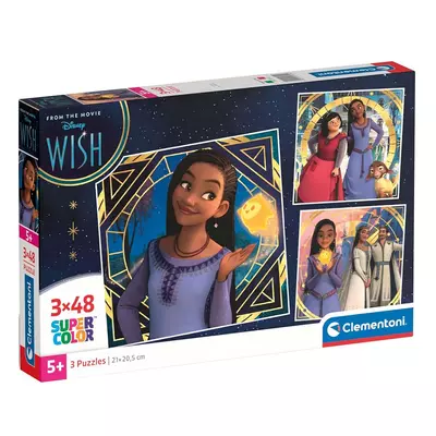 Disney Wish 3x48db-os Supercolor puzzle - Clementoni