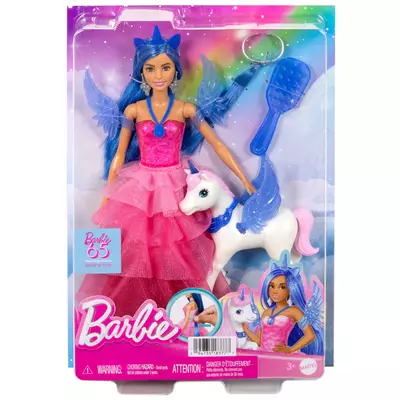 Barbie: Zafír pegazus hercegnő baba kiegészítőkkel - Mattel