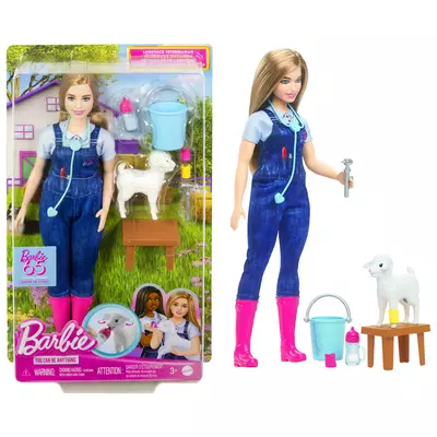 Barbie: 65. évfordulós karrier játékszett - Állatorvos baba kiegészítőkkel - Mattel