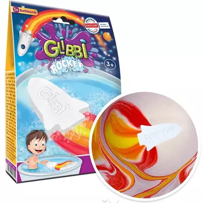Glibbi Rocket: Rakéta formájú fürdőbomba lángcsóva színekkel - Simba toys