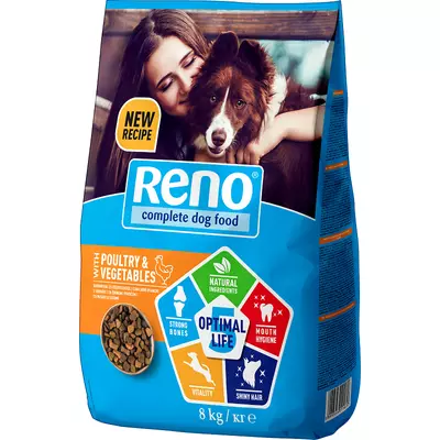 Reno szárnyas-zöldség optimal life kutyaeledel 8kg