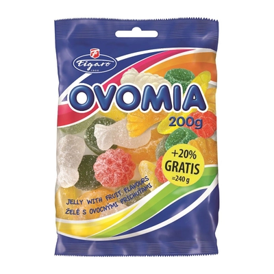 Ovomia gyümölcsös zselécukor 200g+20%
