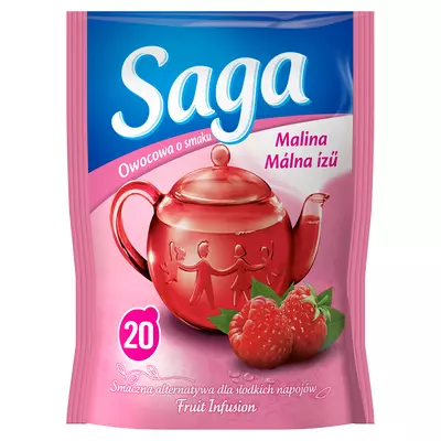 Saga málna ízű gyümölcstea 20x1,7g