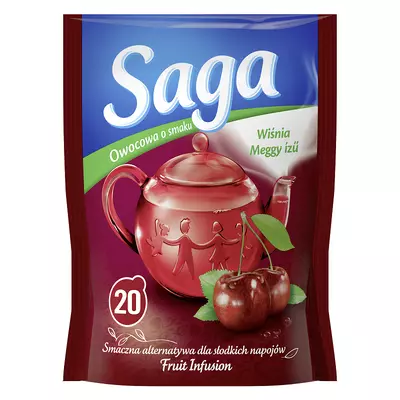 Saga meggy ízű gyümölcstea 20x1,7g