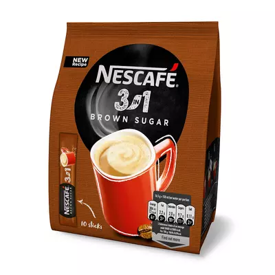 Nescafé 3in1 Brown Sugar azonnal oldódó kávéspecialitás barnacukorral 10 x 16,5 g