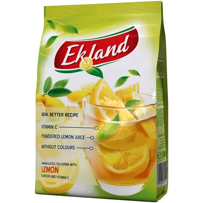 Ekland azonnal oldódó citrom ízű tea üdítőitalpor C-vitaminnal 300 g