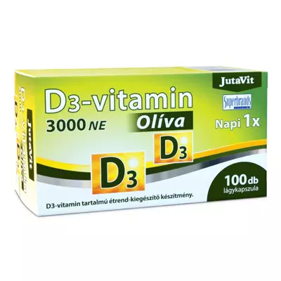 JutaVit D3-vitamin 3000 NE Olíva lágy kapszula 100db