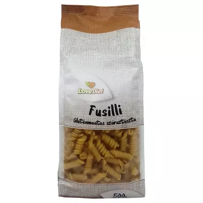 Lovediet gluténmentes száraztészta fusilli 500 g