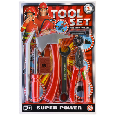 Játék tűzoltó szerszámkészlet szett fire hero tools több részes gyerekeknek BZ9097