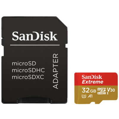 Sandisk microSD extreme 32 GB memóriakártya 100mb/s cl10 UHS-I v30 A1 SDSQXAF-032G-GN6MA micro SD (173420)