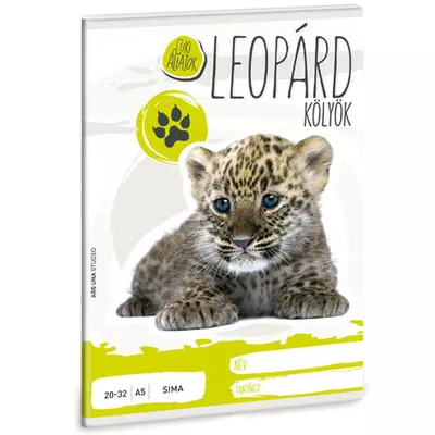 Cuki állatok - Leopárd sima lapú füzet A/5