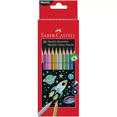 Faber-Castell: Színes ceruza készlet 10db-os fémes színek