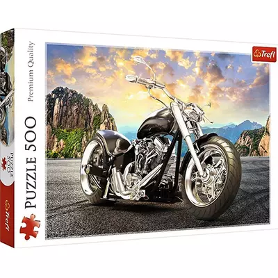 Fekete Chopper motorkerékpár 500db-os prémium puzzle - Trefl