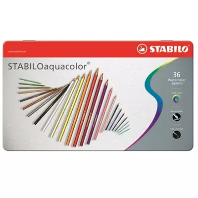 Stabilo: Aquacolor színesceruza szett fém dobozban 36db