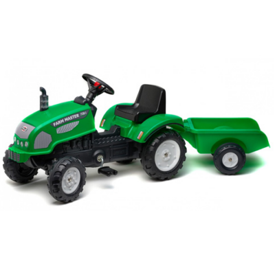 Farm Master 720i zöld traktor utánfutóval - FALK