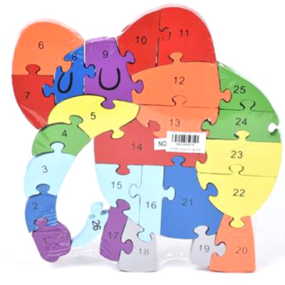 Számos fa oktató elefánt puzzle