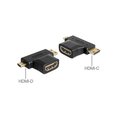 Delock HDMI-A anya > HDMI-C + HDMI-D apa adapter