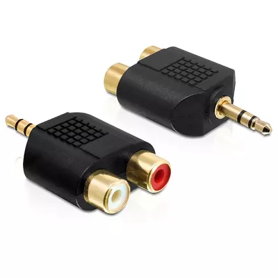 Delock adapter audio sztereo jack 3.5 mm 3 pin apa > 2 x RCA (Cinch) anya