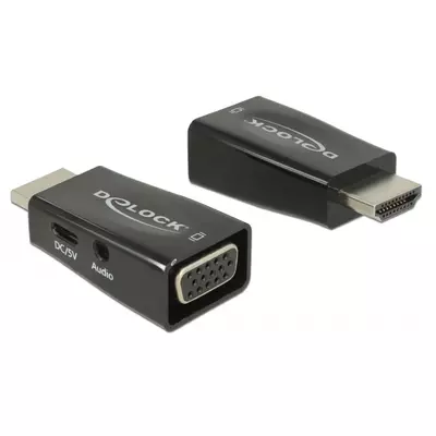 Delock Adapter HDMI-A dugó > VGA hüvely audióval