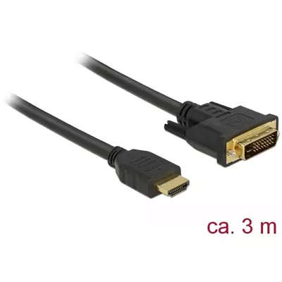 Delock HDMI - DVI 24+1 kétirányú kábel 3 m