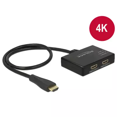 Delock HDMI UHD-es elosztó 1 x HDMI-bemenet > 2 x HDMI-kimenet 4K