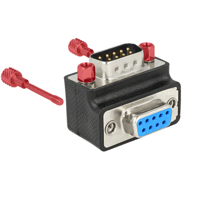 Delock Adapter Sub-D 9 pin male > female 270° angled Nut and Screw changeable