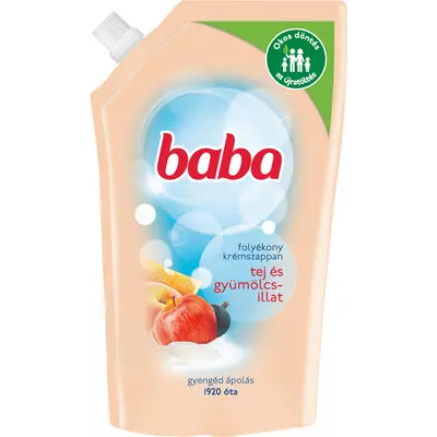 Baba folyékony szappan utántöltő tej és gyümölcsillat 500ml